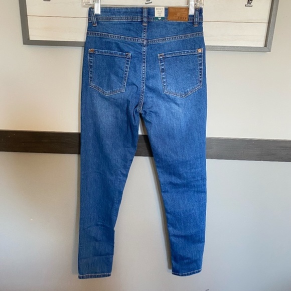 ROXY mid rise skinny denim jeans size 25 button down - Picture 3 of 13